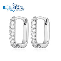 Silver Huggy Earrings with CZs