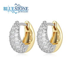 Gold Plated Huggy Earrings with CZs