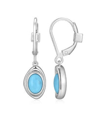 Sterling Silver Lever Back Turquoise Earrings
