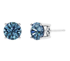Sterling Silver Created Alexandrite Stud Earrings