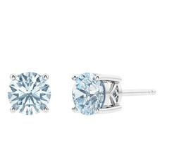 Sterling Silver Aquamarine Stud Earrings