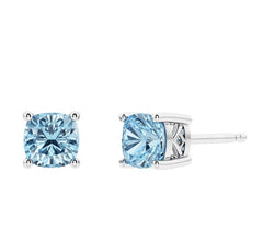 Sterling Silver Swiss Blue Topaz Stud Earrings