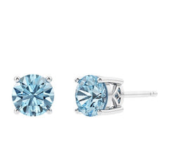 Sterling Silver Swiss Blue Topaz Stud Earrings