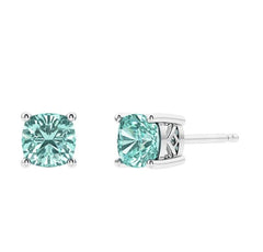 Sterling Silver Created Tourmaline Stud Earrings