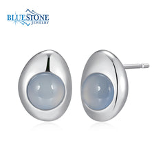 Sterling Silver Earrings with Chalcedony