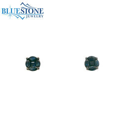 14 Karat Yellow Gold Sapphire Stud Earrings