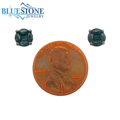 14 Karat Yellow Gold Sapphire Stud Earrings