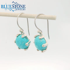 Sterling Silver Turquoise Earrings w/ 12 Prongs
