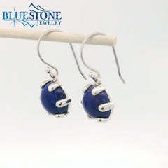Sterling Silver Lapis Lazuli Earrings w/ 12 Prongs