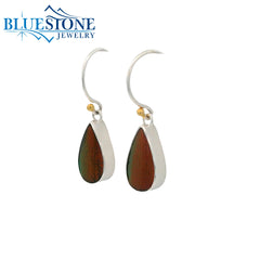 Two-Tone Earrings w/ Jewel Beetle Wings