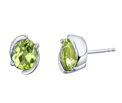 Silver Peridot Earrings