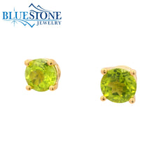 14KYG 4-Prong Peridot Stud Earrings