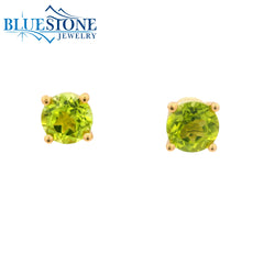 14KYG 4-Prong Peridot Stud Earrings