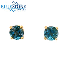 14KYG 4-Prong London Blue Topaz Stud Earrings