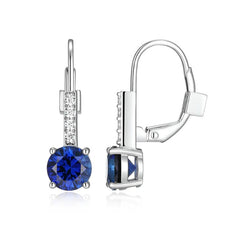 Sterling Silver Lab Sapphire Earrings