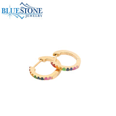 14KYG Rainbow Huggie Hoop Earrings