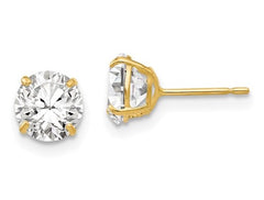 14kt Yellow Gold 6mm CZ Stud Earrings