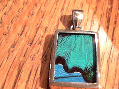 Lady's Small Premium Sterling Silver Pendant with Butterfly Wing Penda