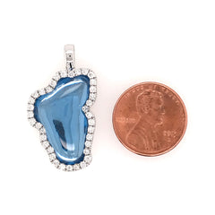 X-Large 14KWG Lake Tahoe Pendant with Hydro Topaz