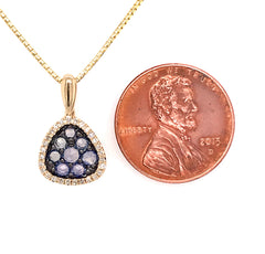 14 Karat Yellow Gold Pendant with 8 Rose Cut Light Blue Sapphires at 0