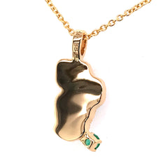 Small 14 Karat Yellow Gold Lake Tahoe Pendant with Hydro Topaz