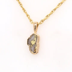Small 14 Karat Yellow Gold Pendant with Gold Quartz