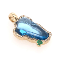 Medium 14 Karat Yellow Gold Pendant with Hydro Topaz