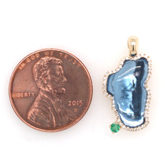 Medium 14 Karat Yellow Gold Pendant with Hydro Topaz