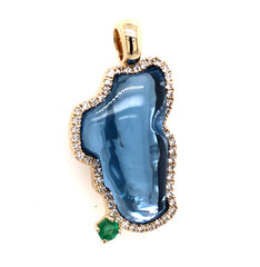 Medium 14 Karat Yellow Gold Pendant with Hydro Topaz
