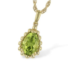 14 Karat White Gold Pendant with 1.30 Carat Peridot Cut Peridot.
Chai