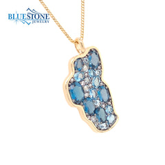 XL 14KYG Lake Tahoe Pendant w/ Various Blue Topazes