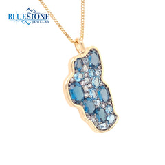 XL 14KYG Lake Tahoe Pendant w/ Various Blue Topazes