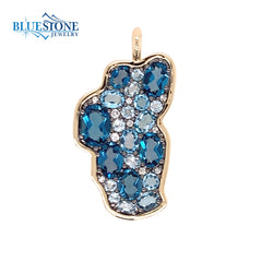 XL 14KYG Lake Tahoe Pendant w/ Various Blue Topazes