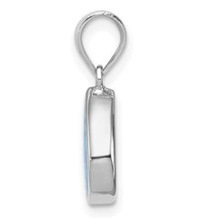 Sterling Silver Tear Drop Pendant w/ Created Opal