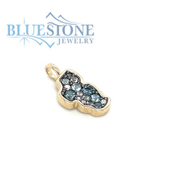 Small 14KYG Lake Tahoe Pendant w/ Blue Topazes & Diamonds
