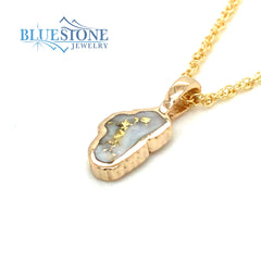 Small 14 Karat Yellow Gold Pendant with Gold Quartz