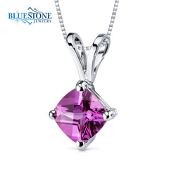 14kt White Gold Pink Sapphire Pendant