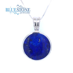 Sterling Silver Rhodium Plated Reversible Pendant with One 3/4 Inch Wi