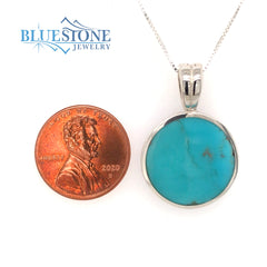 Sterling Silver Rhodium Plated Reversible Pendant with One 3/4 Inch Wi