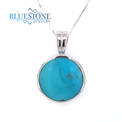 Sterling Silver Rhodium Plated Reversible Pendant with One 3/4 Inch Wi