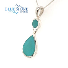 Sterling Silver Pendant w/ Turquoise - 18" Chain