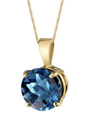 14kt Yellow Gold London Blue Topaz Pendant