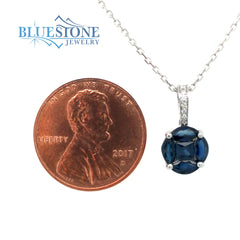 14 Karat White Gold Pendant with One Princess Cut and 4 Marquise Cut S