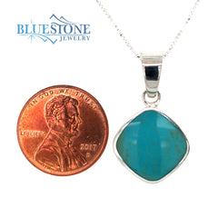 Sterling Silver Reversible Pendant with Lapis Turquoise -18"