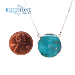 Silver Lapis and Turquoise Reversable Necklace- 18 Inches