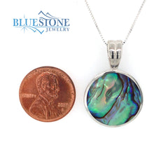 Sterling Silver Rhodium Plated Double Sided Pendant Featuring Two 3/4"