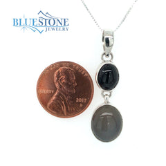 Sterling Silver Pendant with Grey Moonstones