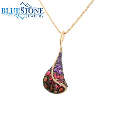 14 Karat Rose Gold Pendant with 25 Amethyst at 1.50 Carats Total Weigh