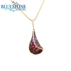 14 Karat Rose Gold Pendant with 25 Amethyst at 1.50 Carats Total Weigh
