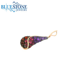 14 Karat Rose Gold Pendant with 25 Amethyst at 1.50 Carats Total Weigh